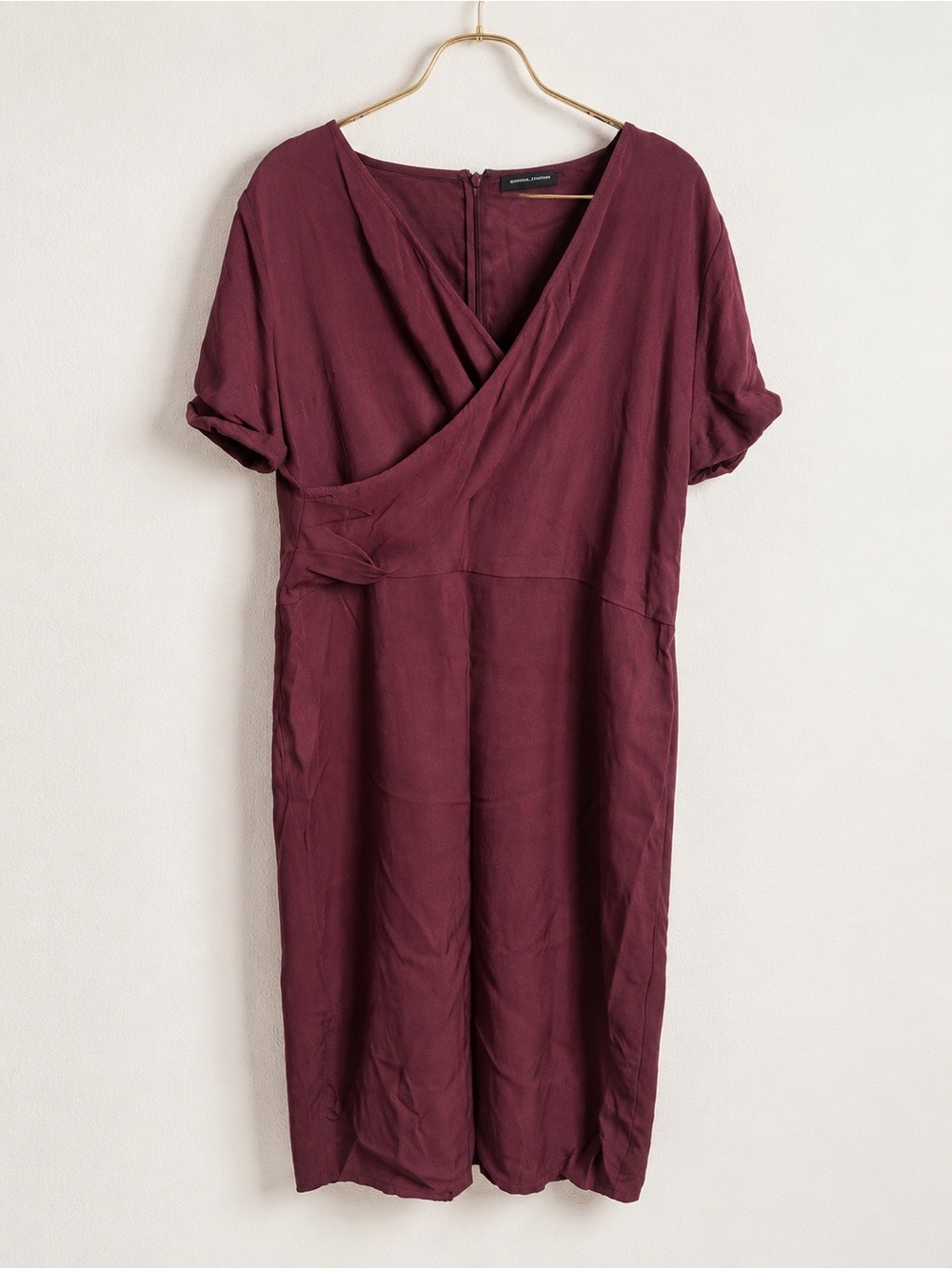 Universal Standard Mary Faux Wrap Dress Burgundy S 14/16